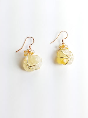 Citrine crystals, drop earrings~ one of a kind crystal jewelry