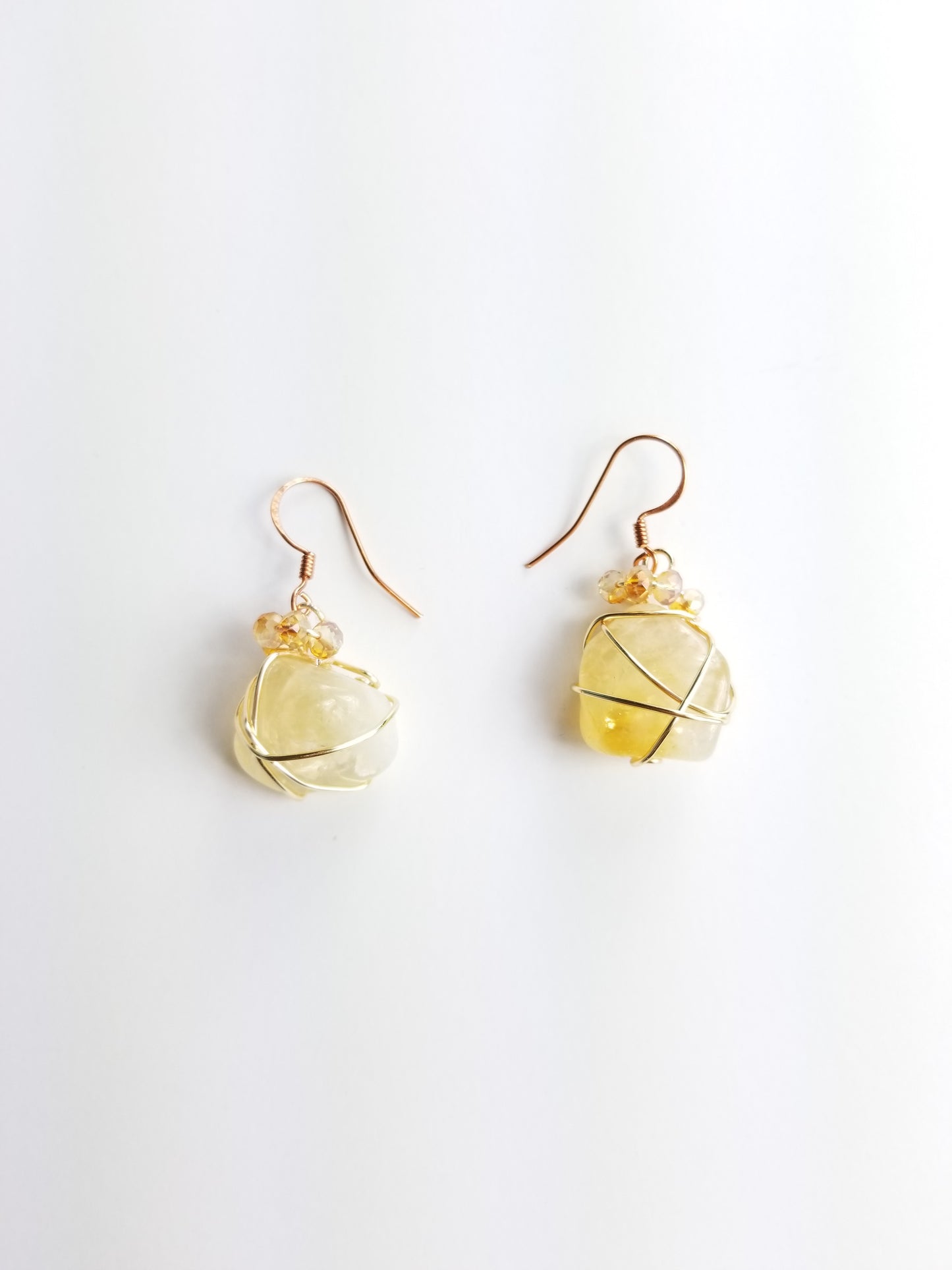Citrine crystals, drop earrings~ one of a kind crystal jewelry
