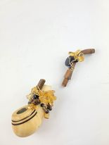 Citrine, Black Obsidian, Tiger Eye Crystal Pipe