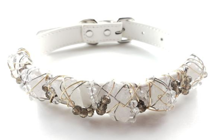 Clear Quartz Healing Dog Collar