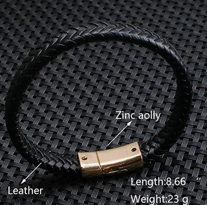 Leather Crystal Healing Bracelet