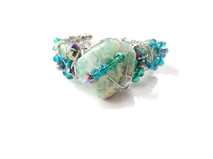 Amazonite crystal ,Galaxy bracelet~ One of a kind crystal jewelry