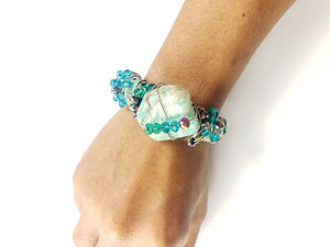 Amazonite crystal ,Galaxy bracelet~ One of a kind crystal jewelry