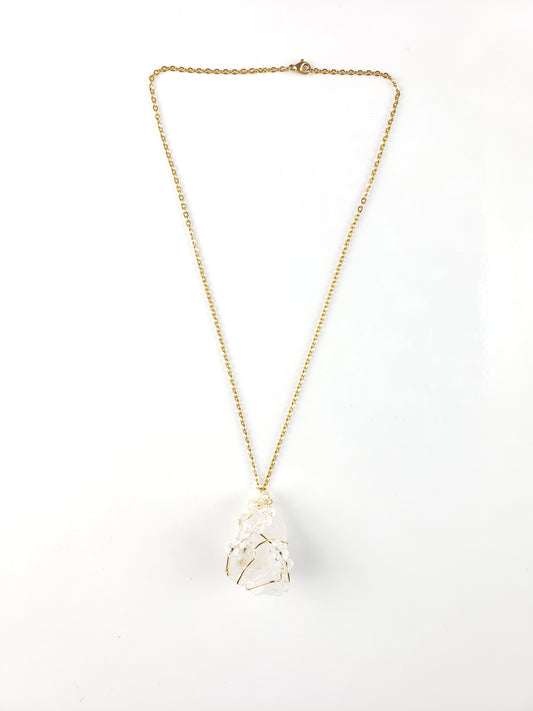 Clear Quartz Pendant~One of a kind raw crystal jewelry