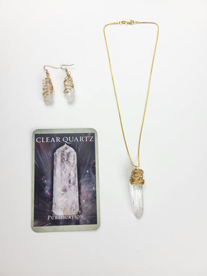 Clear Quartz Necklace Set