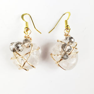 Clear quartz crystal drop earrings~ one of a kind crystal jewelry