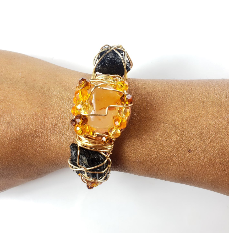 Carnelian and black store tourmaline
